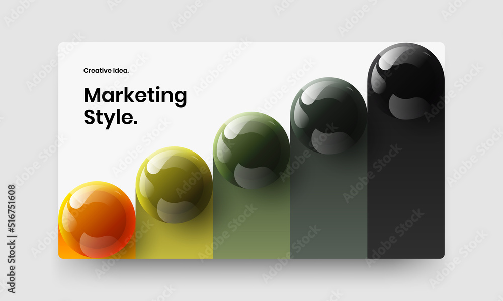 Premium landing page vector design concept. Colorful realistic balls poster layout.