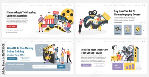 Web banner set with cinematography course promo
