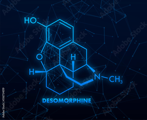 Desomorphine chemical formula. Desomorphine chemical molecular structure