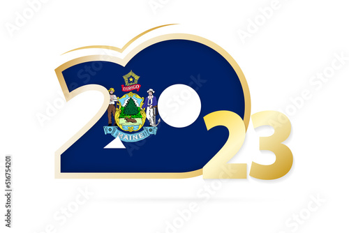 Year 2023 with Maine Flag pattern.