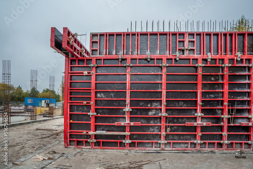 Wall formwork in housing construction.