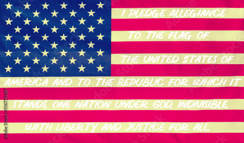 Fotografie American flag with pledging allegiance