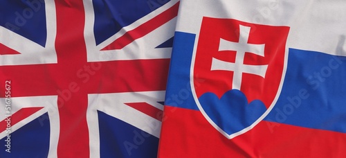 Photography Flags of United Kingdom and Slovakia