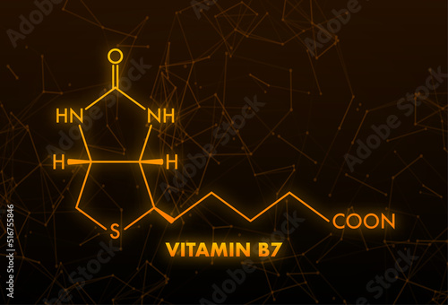 Vitamin b7 formula. Vitamin B7 biotin molecule. Skeletal formula