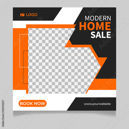 Modern home for sale social media post template