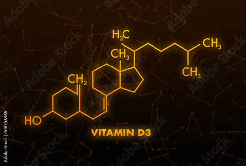 Vitamin d3 formula, great design for any purposes. Vector illustration isolated