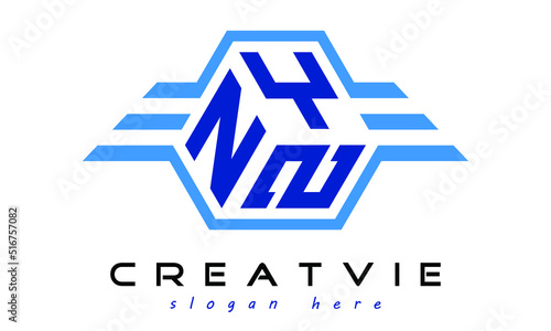 NYZ three letter geometrical wings logo design vector template. wordmark logo | emblem logo | monogram logo | initial letter logo | typography logo | business logo | minimalist logo | photo