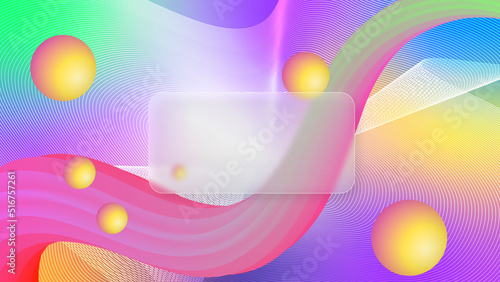 Cute Holographic Background With 3D Objects