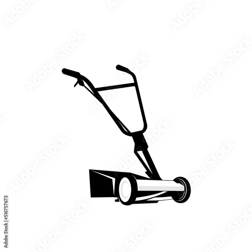 lawn mower logo design silhouette