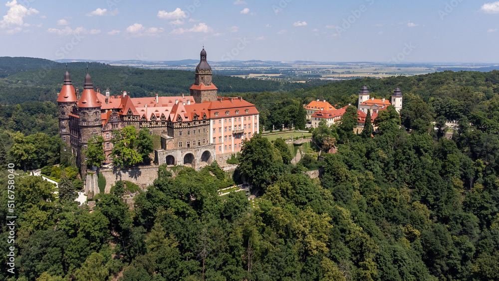Ksiaz castle from the sky