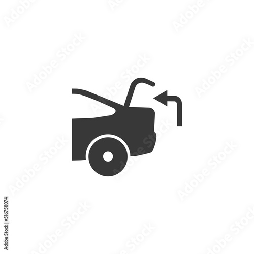 Car with open trunk icon, self export, boot pickup, receive package, currier order delivery