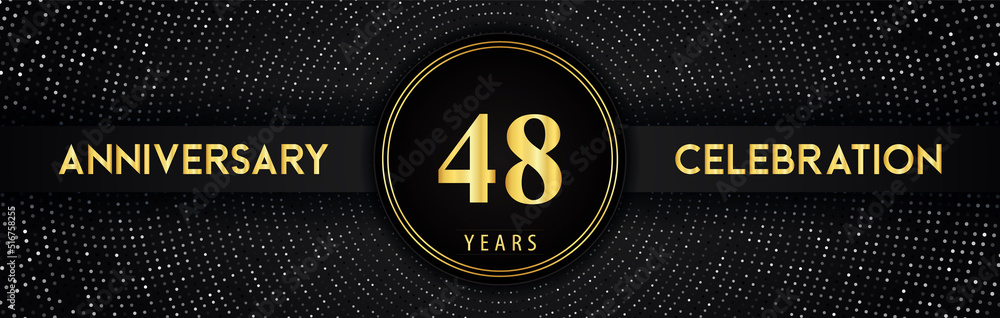 48 years anniversary celebration with circle frame and dotted line isolated on black background. Premium design for birthday party, graduation, weddings, ceremony, greetings card, anniversary logo. 48 years anniversary celebration with circle frame and dotted line isolated on black background. Premium design for birthday party, graduation, weddings, ceremony, greetings card, anniversary logo.