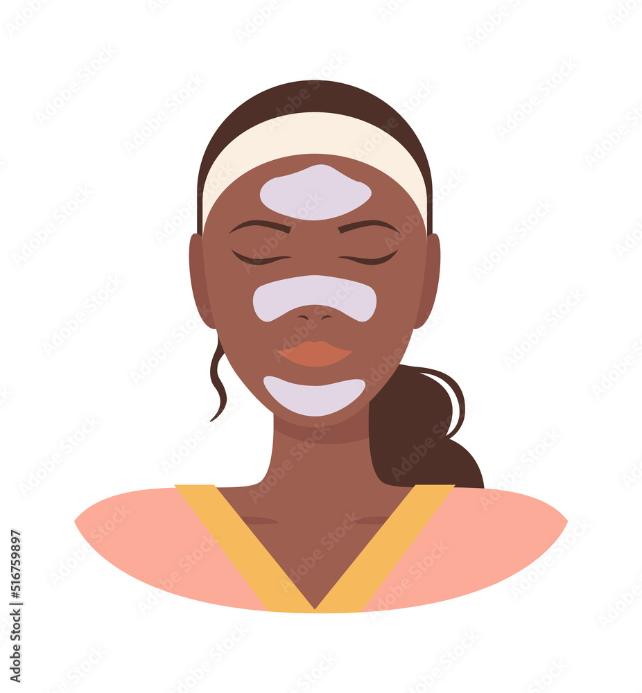 Woman with a cosmetic face mask. Vector illustration Woman with a cosmetic face mask. Vector illustration