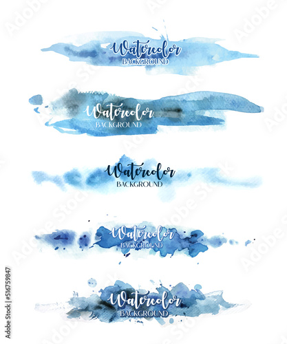 Watercolor painting horizontal title banner background 