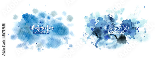 Watercolor bleeding and splatter abstract background. 