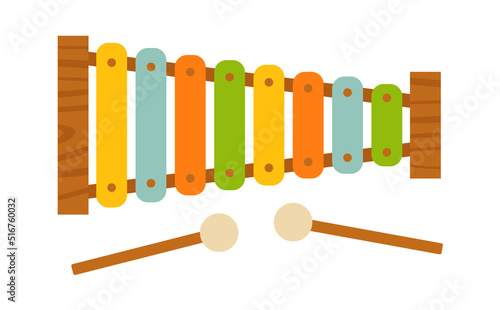 Children toy xylophone icon. Vector illustration