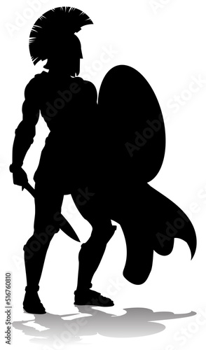 Spartan Silhouette Gladiator Trojan Greek Warrior