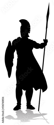 Spartan Silhouette Gladiator Trojan Greek Warrior