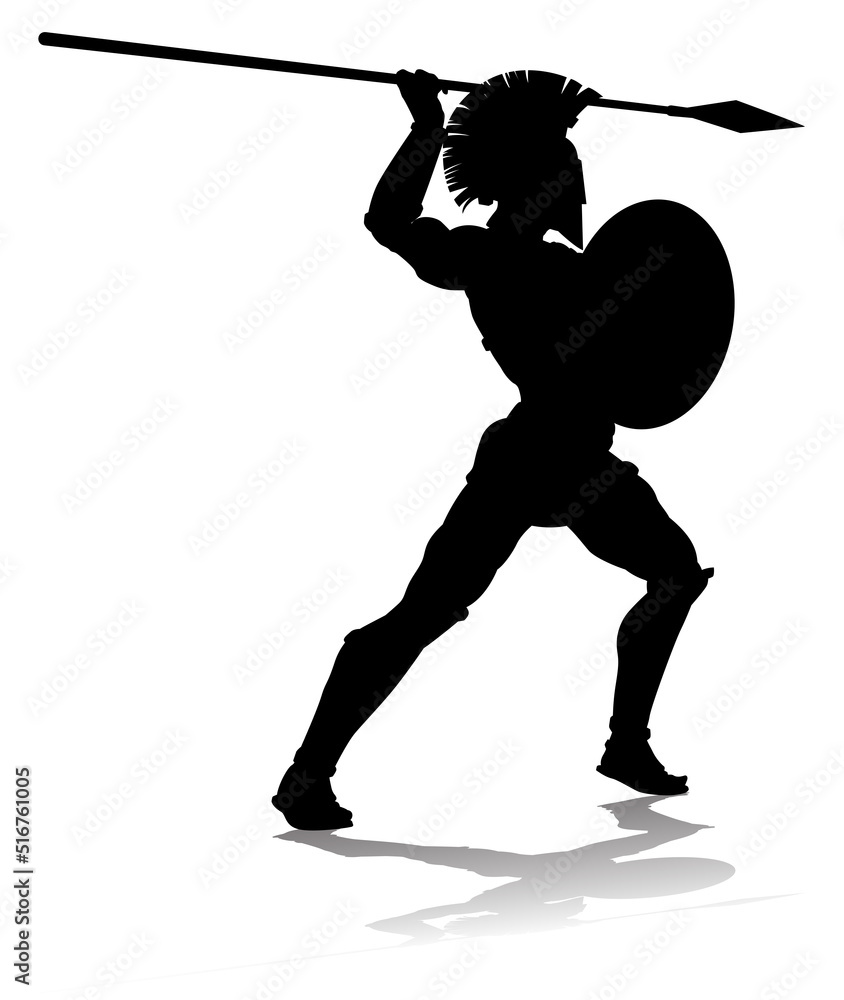 Spartan Silhouette Gladiator Trojan Greek Warrior Spartan Silhouette Gladiator Trojan Greek Warrior
