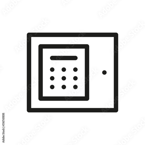 Fire alarm control panel isolated icon. Security control panel vector icon with editable stroke.