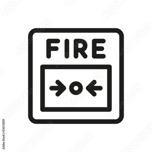 Fire alarm manual call point isolated icon. Fire alarm emergency break glass button vector icon with editable stroke.