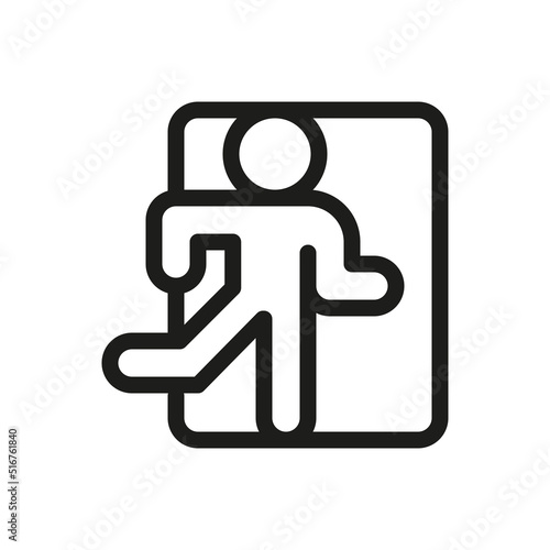 Fire exit sign isolate icon. Emergency exit with running man vector icon with editable stroke.