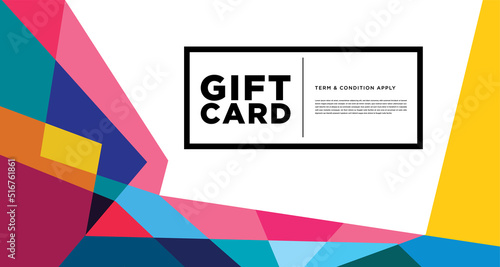Colorful abstract geometric and fluid banner template for marketing promotion material. Giveaway, cash back, gift card, and member card bonus design template.
