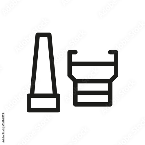 Fire hose couplings and fittings isolated icon. Firehose adapters vector icon with editable stroke.