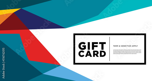 Colorful abstract geometric and fluid banner template for marketing promotion material. Giveaway, cash back, gift card, and member card bonus design template.