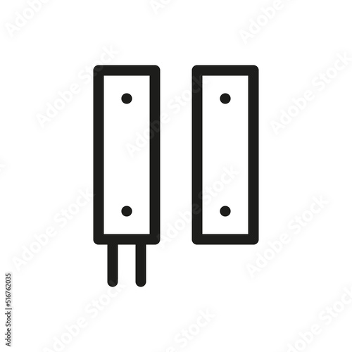 Magnetic contact switch isolated icon. Window and door opening sensor vector icon with editable stroke.