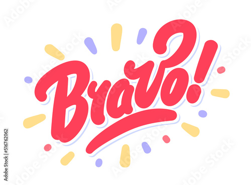 Bravo. Vector handwritten lettering text.