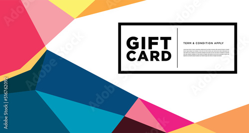 Colorful abstract geometric and fluid banner template for marketing promotion material. Giveaway, cash back, gift card, and member card bonus design template.