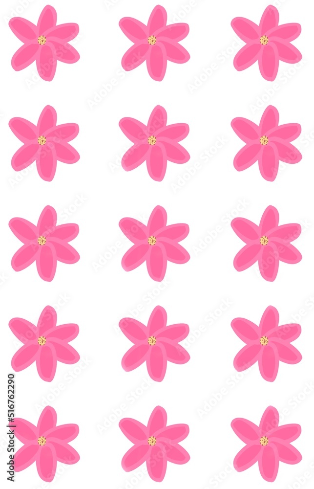 Canvas with pink flowers on a white background.