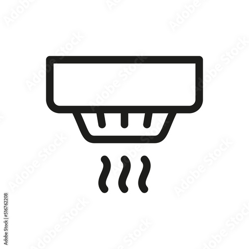 Smoke detector isolated icon. Wireless smoke alarm vector icon with editable stroke.