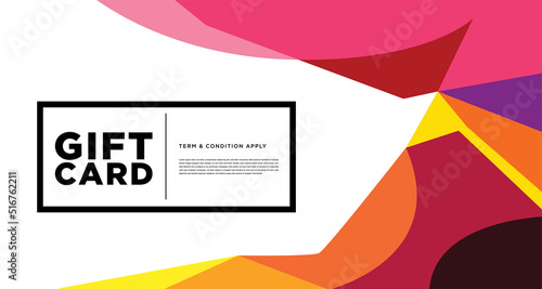 Colorful abstract geometric and fluid banner template for marketing promotion material. Giveaway, cash back, gift card, and member card bonus design template.