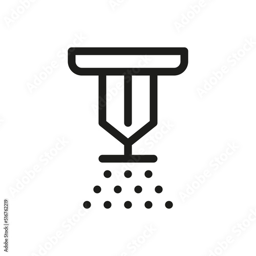 Fire sprinkler system isolated icon. Fire extinguishing system outline vector icon with editable stroke.