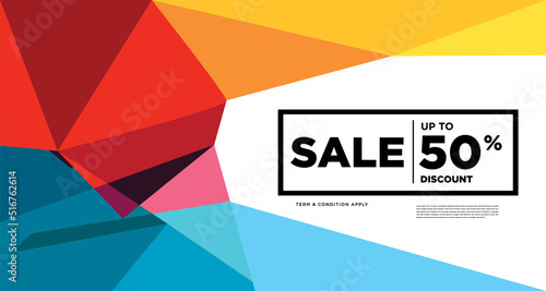 Colorful abstract geometric and fluid banner template for marketing promotion material. Giveaway, cash back, gift card, and member card bonus design template.