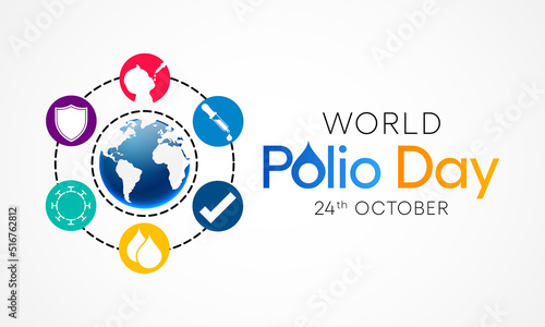 World Polio day is observed every year on October 24, poliomyelitis is a disabling and life-threatening disease caused by the poliovirus. Vector illustration