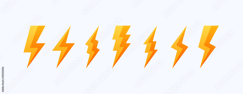 Yellow lightning thunder icons Yellow lightning thunder icons