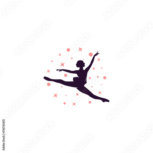 Ballerina in the stars logo design template © Aurorae Art