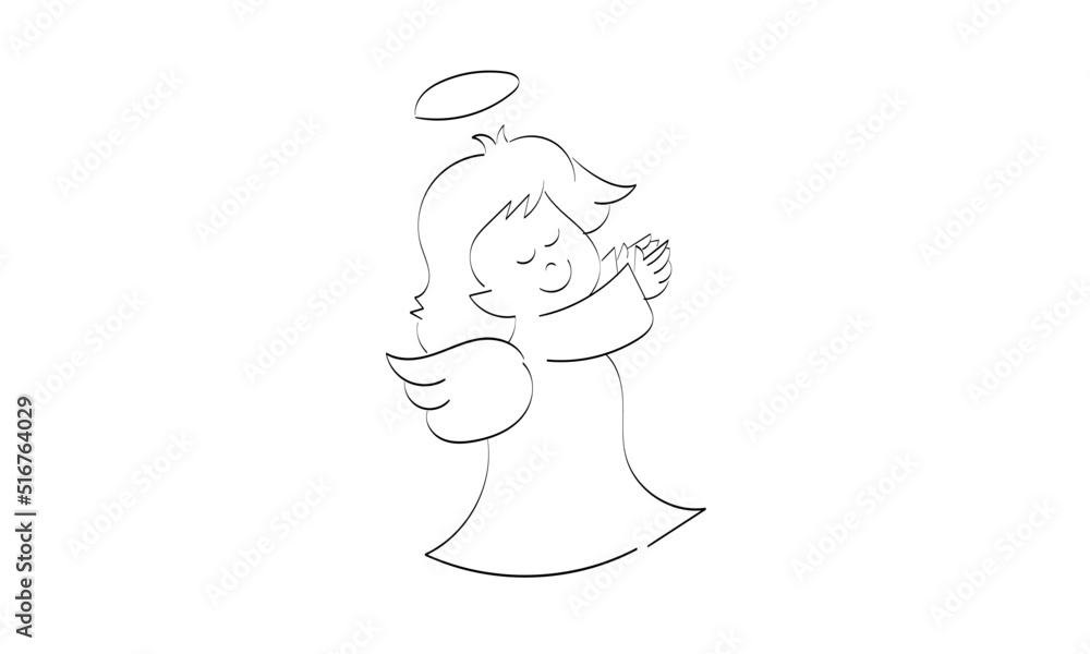 Christian Art. Angel Design for Baptism invitation or use as card, flyer, Poster or T Shirt Christian Art. Angel Design for Baptism invitation or use as card, flyer, Poster or T Shirt