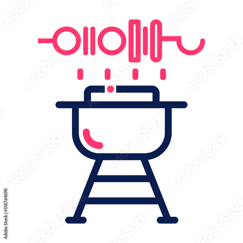 Brochette, skewer, barbecue icon