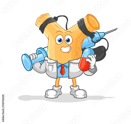 slingshot doctor holding medichine and injection