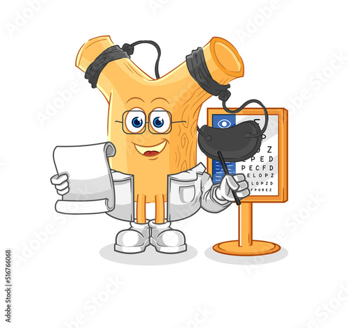 slingshot oculist cartoon. cartoon mascot vector