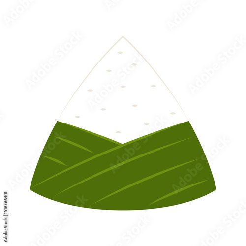 Delicious zongzi on white background. Duanwu Festival, date and wine's name written in Chinese calligraphy. Delicious zongzi icon.