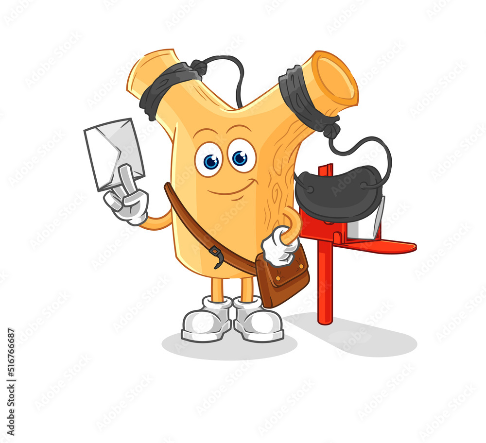 Obraz premium slingshot postman vector. cartoon character