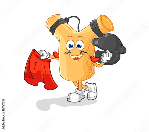 slingshot matador with red cloth illustration. character vector