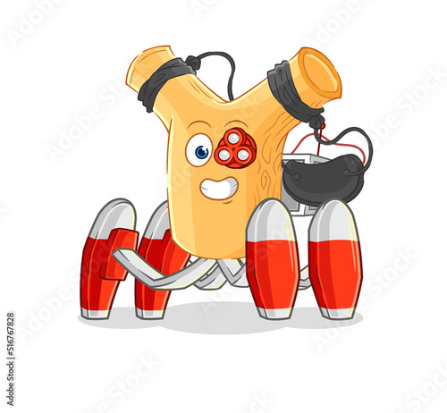 slingshot future robot vector. cartoon character