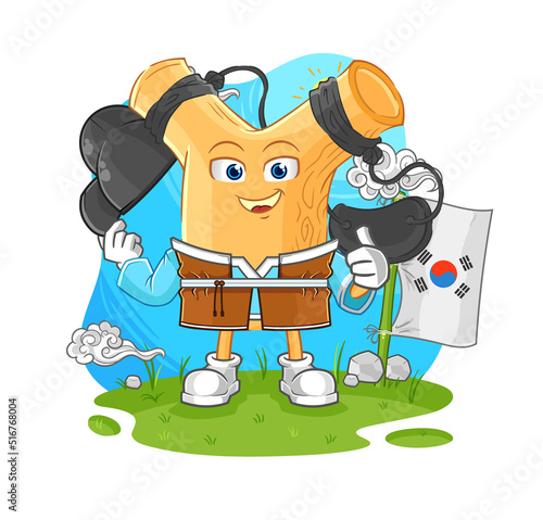 slingshot korean culture vector. cartoon character