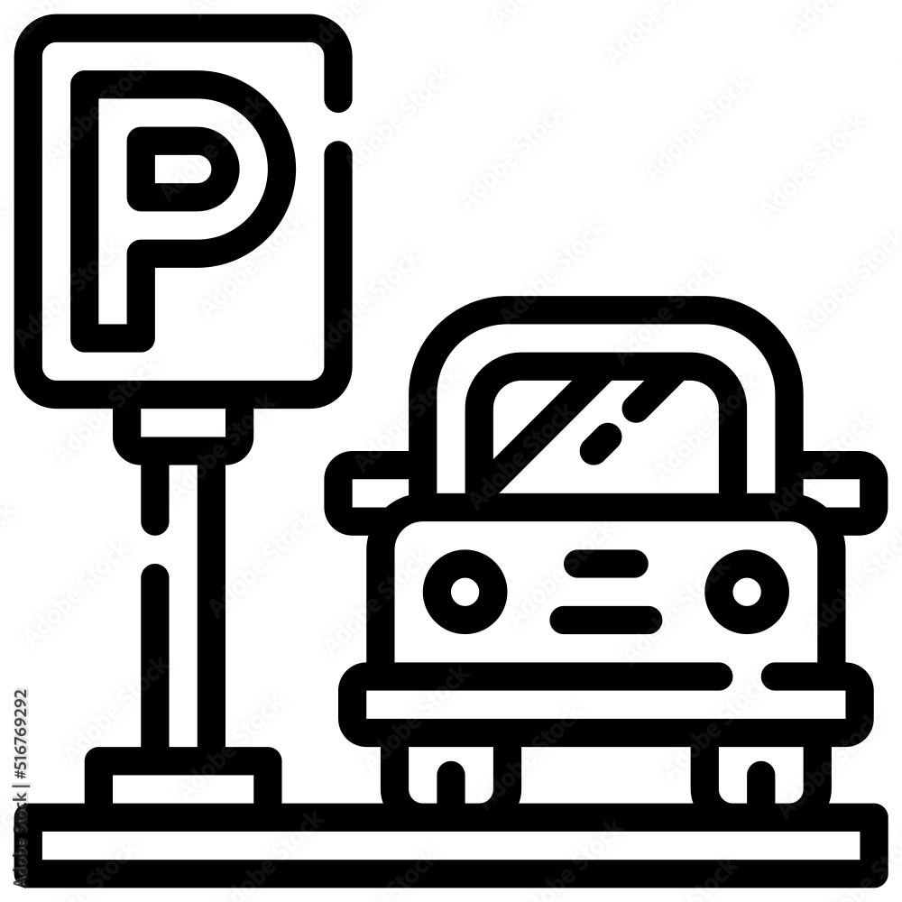 PARKING line icon,linear,outline,graphic,illustration PARKING line icon,linear,outline,graphic,illustration
